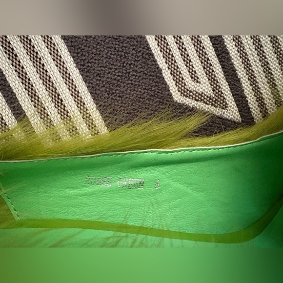 Lime Green Faux Fur Heels - Picture 5 of 7